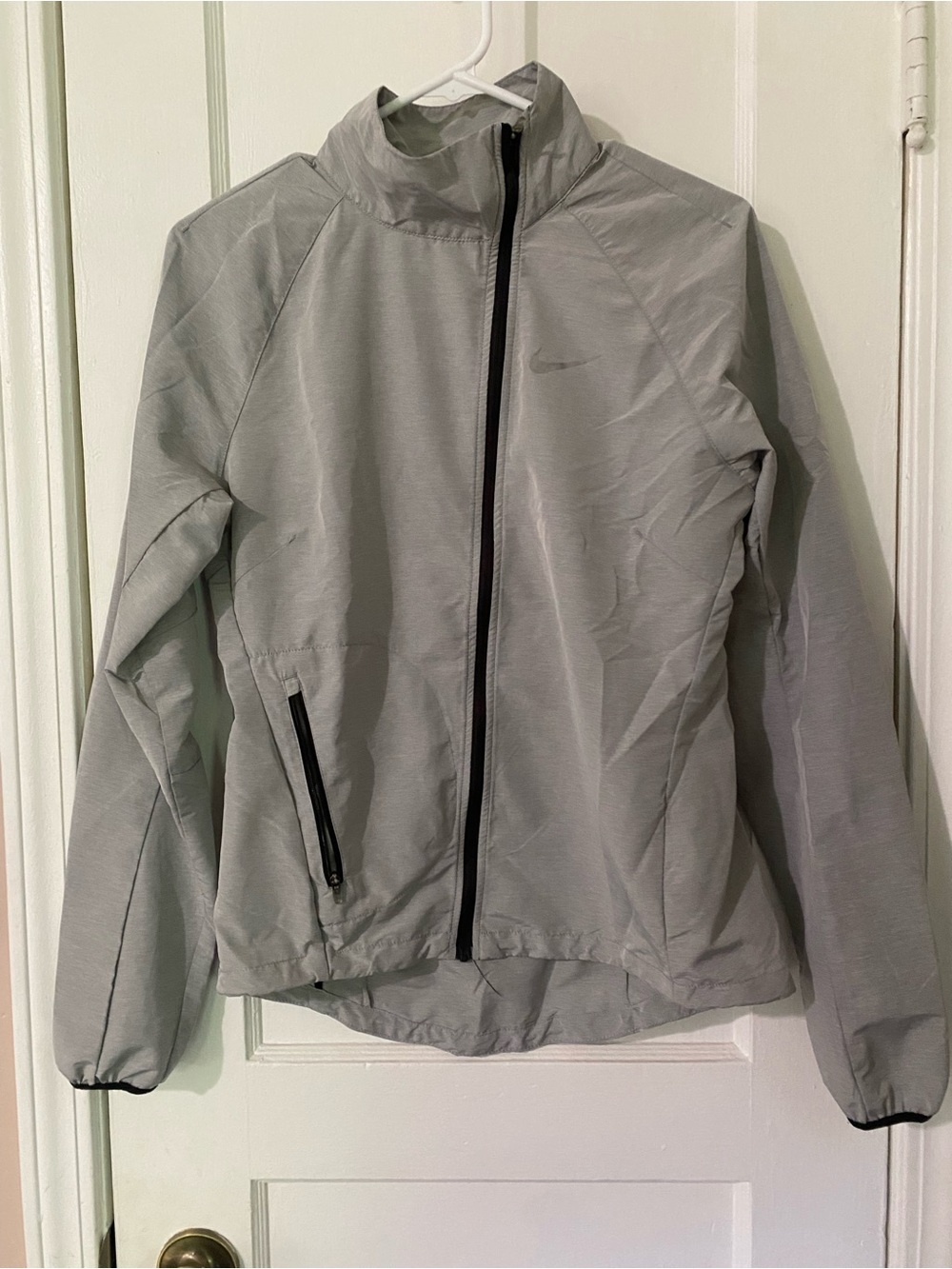 Nike Light Gray Women's Utility Jacket with Black Trim